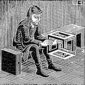 Escher's Man with Cuboid